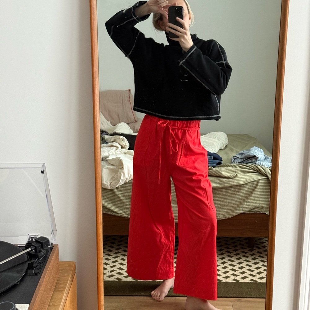 Kas Maria Red Oxford Pants